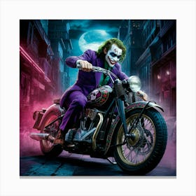 Joker On A Motorcycle 11 Canvas Print