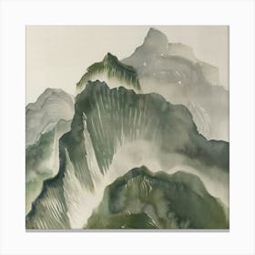 Japanese Watercolour Of Mount Kirigamine 4 Canvas Print