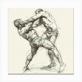 A Greco Roman Wrestling Hand Drawn Sketch Illust 1719334516 3 Canvas Print