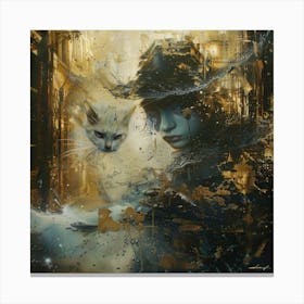 Cat In The Rain 3 Canvas Print