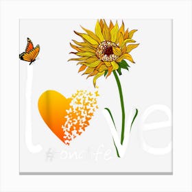 Love Ona Life Grandma Butterfly Sunflower Graphic 1 Canvas Print