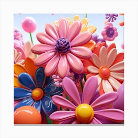 3d Flowers 2 Canvas Print