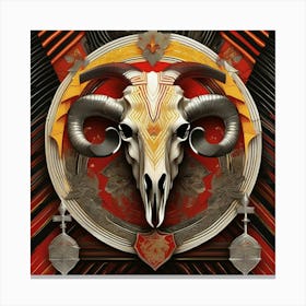 Skeletal Ram Canvas Print