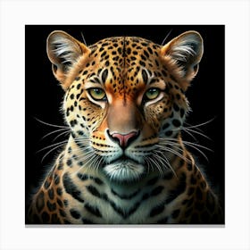 Close Up Portrait Of Leopard Canvas Print