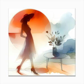 Watercolor Illustration Of A Woman 1 Canvas Print