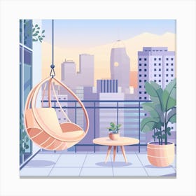 Balcony With Hanging Chair 3 Canvas Print