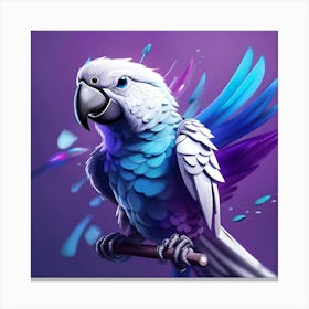 Parrot On A Branch Canvas Print