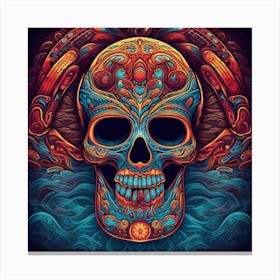 Day Of The Dead Skull 10 Canvas Print