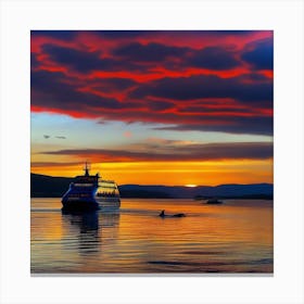 Sunset On The Lake 8 Canvas Print