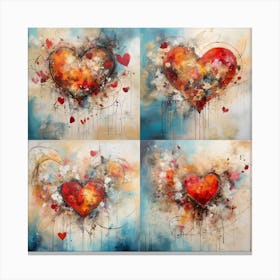 Four Hearts Canvas Print