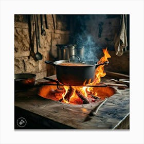 Pot On Fire Canvas Print