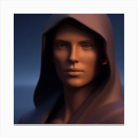 Portrait Of A Hooded Man Canvas Print