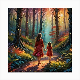 Fireflies In The Forest Canvas Print