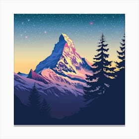 Matterhorn At Night Canvas Print