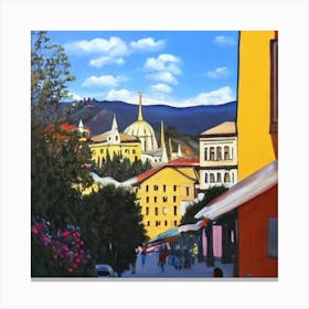 Street Scene In Bosnia Canvas Print