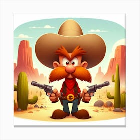 Cowboy With Guns Canvas Print