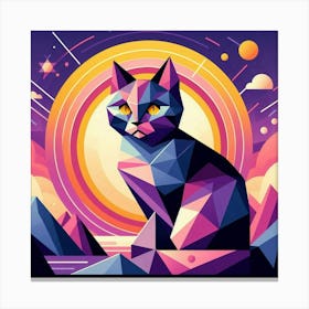 Pawsby Low Poly Cat Canvas Print