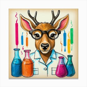 Deer In Lab Coat 6 Canvas Print