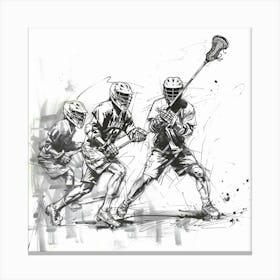 Lacrosse Players In Action 1 Canvas Print