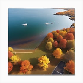 Aerial View Of Fall Foliage Canvas Print