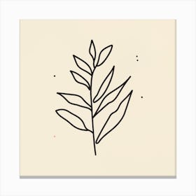 Drawing Of A Leaf Canvas Print