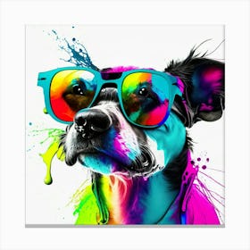Colourful Dog Sunglasses (30) Canvas Print