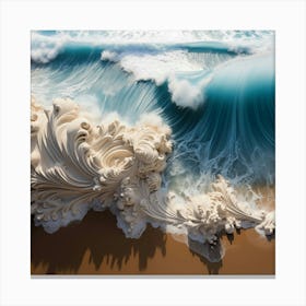 Wave Breaking On The Beach Canvas Print