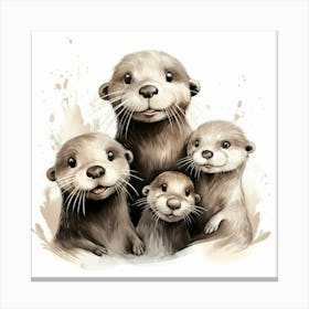 Otter Family Lienzo