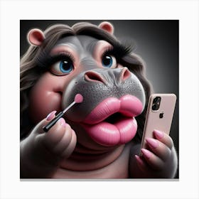 Hippo Makeup Canvas Print