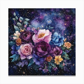 Floral Celestial Galaxy 4 Leinwandbild