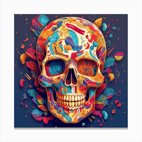 Colorful Skull 4 Canvas Print