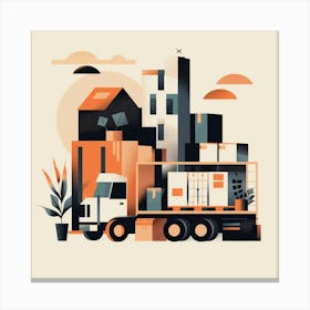 Moving Truck Canvas Print