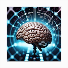 Brain With Artificial Intelligence Canvas Print