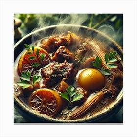 A Close Up Of Sulfuric Stew, A Rich, Hearty Stew Canvas Print