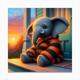 Elephant In A Sweater Canvas Print