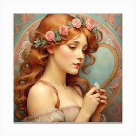 Girl With Roses 2 Canvas Print