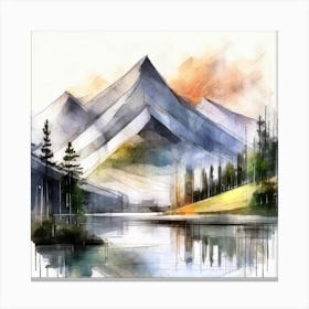 Firefly An Illustration Of A Beautiful Majestic Cinematic Tranquil Mountain Landscape In Neutral Col 2023 11 23t001108 Canvas Print