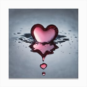 Heart In Water Canvas Print