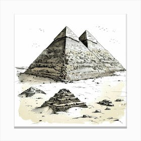 A Pyramids Of Giza Hand Drawn Sketch Illustratio 1719955285 3 Canvas Print