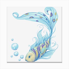 Beautiful Blue Koi Fish Canvas Print