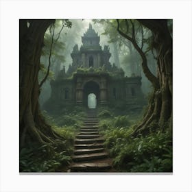 Temple In The Forest Canvas Print