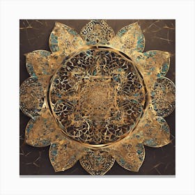 Golden Lotus Canvas Print