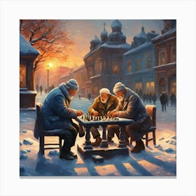 Playing Chess Canvas Print