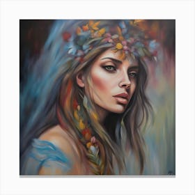 Woman With A Flower Crown Canvas Print