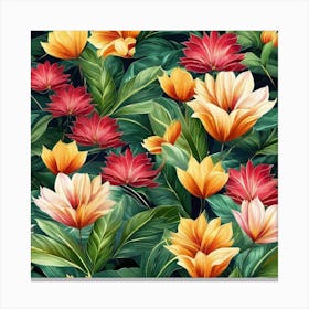 Seamless Floral Pattern 1 Canvas Print