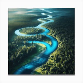 River In The Forest 1 Canvas Print