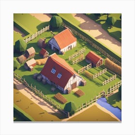 Low Poly Farm Stampe su tela