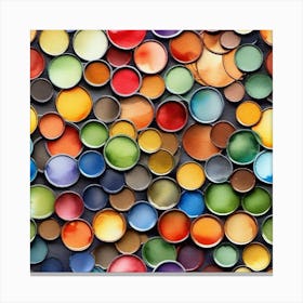 Colorful Paint Cans Canvas Print