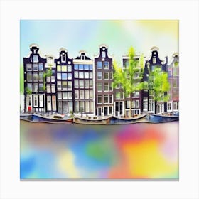 Amsterdam Houses Watercolor Art Print 2 Canvas Print