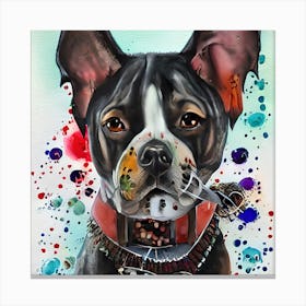 Dog Splash Art Canvas Print